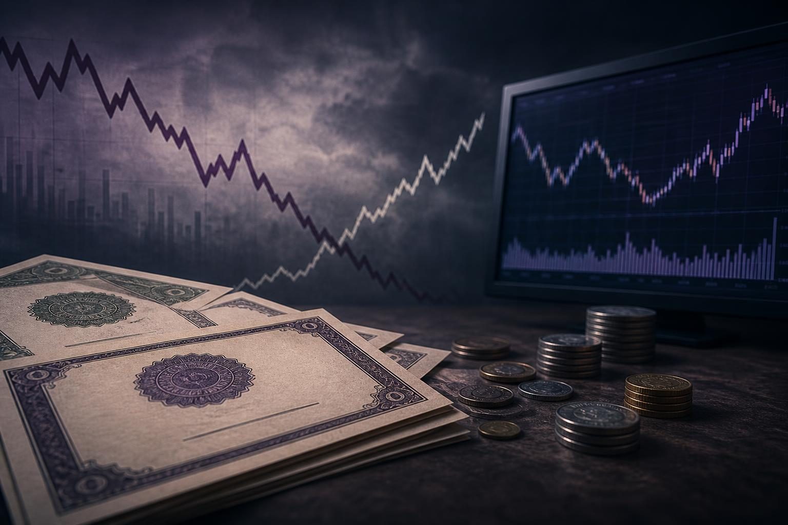 Painel da bolsa mostra oscilações do Ibovespa e do dólar após recompra do Tesouro